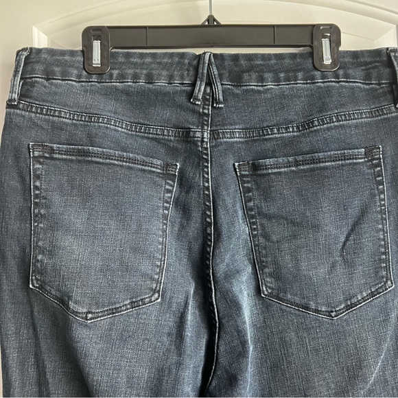 GOOD AMERICAN GOOD WAIST CROP RAW HEM SKINNY JEANS BLUE 631 DARK BLUE SIZE 18 - Picture 4 of 7